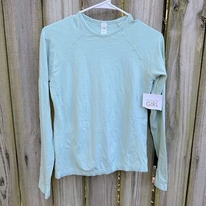 NWT Athleta Girl Light Blue Long Sleeve Top